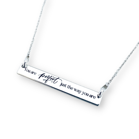 Bijuterii Personalizate - Lantisor placuta argint personalizata You are Perfect