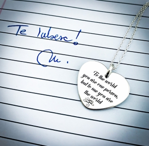 Colier argint inimioara personalizata cu Mesaje [2]