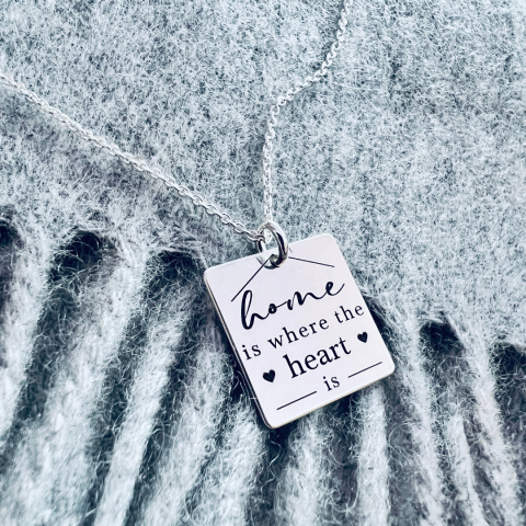 Colier din argint personalizat - Home is where the Heart is [2]