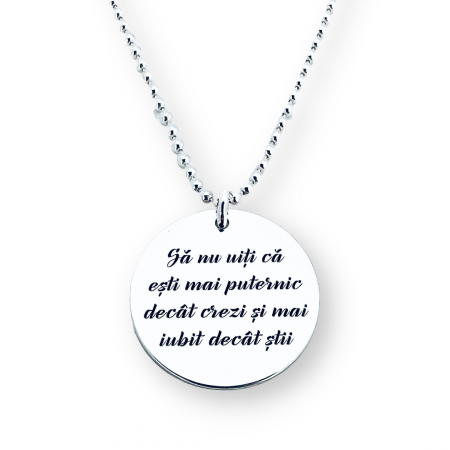 Bijuterii Personalizate - Colier din argint army pentru barbati - Sa nu uiti