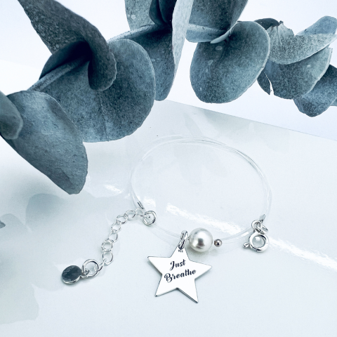 Colier fir transparent cu perla si steluta din argint - Just Breath [1]
