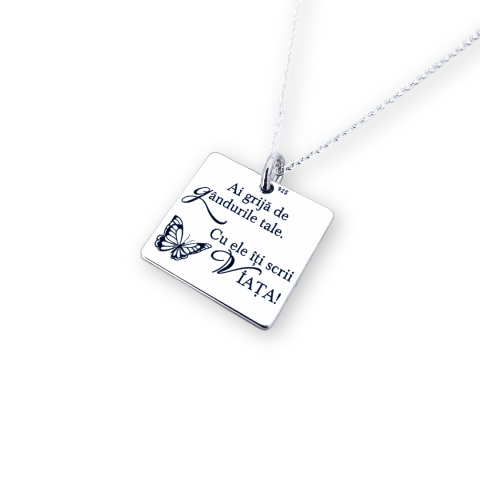 Colier personalizat argint - Ai grija de gandurile tale [2]