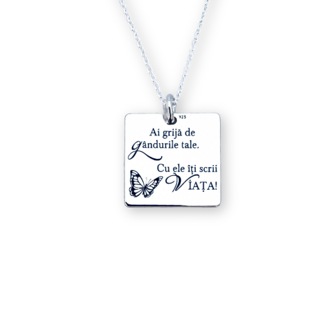 Bijuterii Personalizate - Colier personalizat argint - Ai grija de gandurile tale