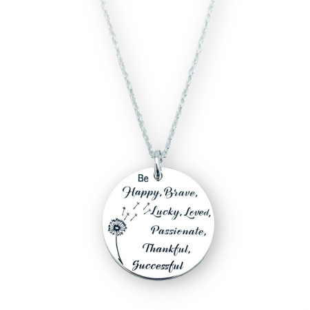 M.Y.T.H - Colier personalizat argint Be Happy, Brave, Lucky
