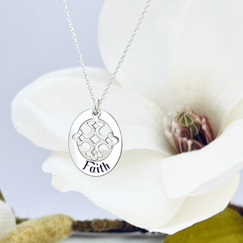 Colier personalizat din argint charm cruciulita - Faith [1]