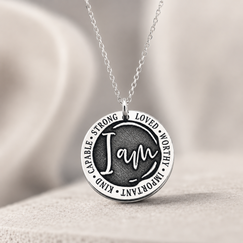 Bijuterii Personalizate - Colier personalizat argint I am