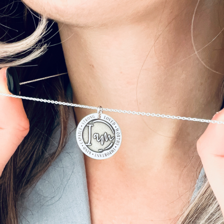 Colier personalizat argint I am [5]