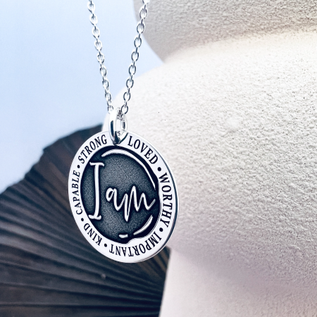 Colier personalizat argint I am [2]