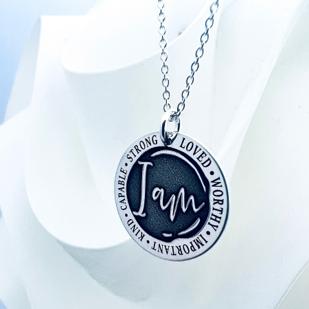 Colier personalizat argint I am [4]