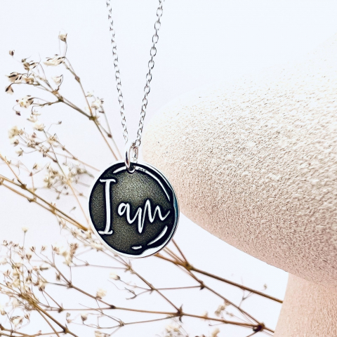 Colier personalizat pandantiv din argint I am [2]