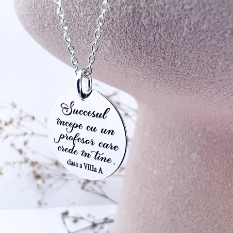 Colier personalizat argint pentru doamna profesoara - Succesul