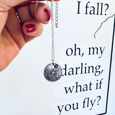 Colier personalizat din argint Fluturas si Cristal - Beauty [1]
