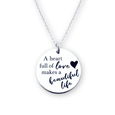 Bijuterii Personalizate - Lantisor personalizat argint cadou unic - A Heart full of Love