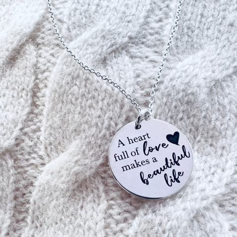 Lantisor personalizat argint cadou unic - A Heart full of Love [2]