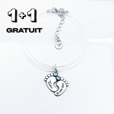 1 + 1 GRATUIT - Colier personalizat snur transparent Talpite Bebelus