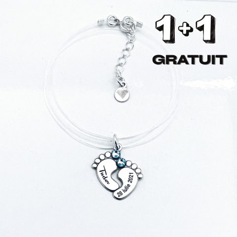 REDUCERI MARI - Colier personalizat snur transparent Talpite Bebelus