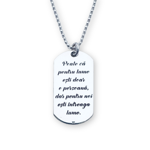 Colier placuta argint army personalizata - Intreaga lume... [1]