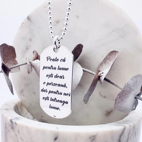 Colier personalizat – Placuta Army din argint [1]