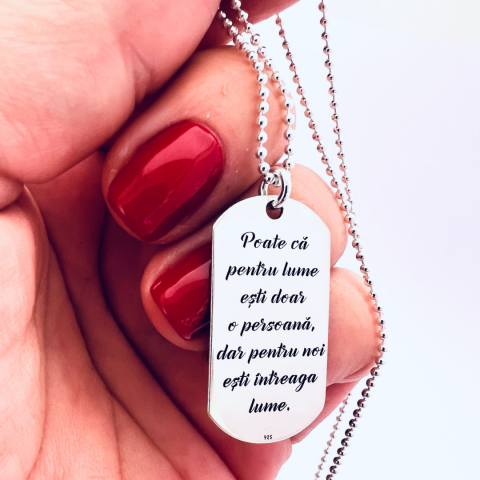 Colier personalizat – Placuta Army din argint [2]