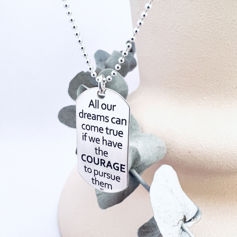 Cadouri in functie de pasiuni - Colier placuta Army personalizata argint - Courage