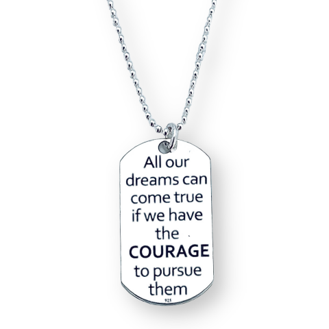 Colier placuta Army personalizata argint - Courage [1]