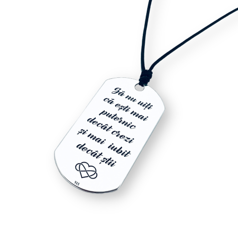 Colier placuta Army argint personalizat pentru barbati [2]