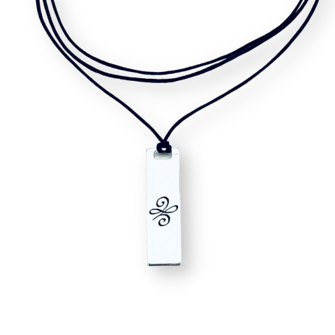 Colier snur textil argint personalizat simbol Begin Anew [1]