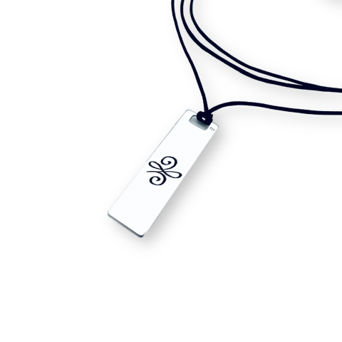 Colier snur textil argint personalizat simbol Begin Anew [2]