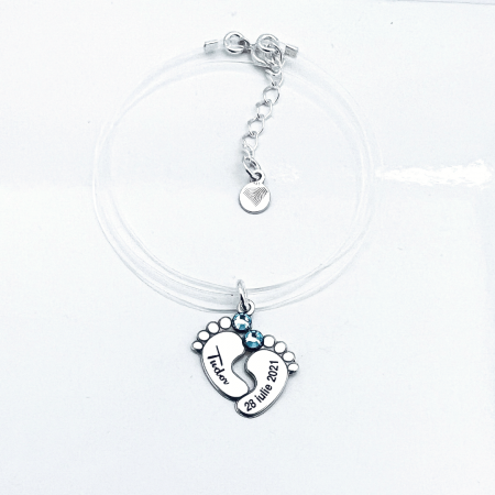 Top Recomandari Craciun - Colier snur transparent Talpite Bebe din argint