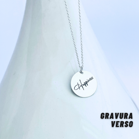 Lantisor argint banut personalizat - Happiness [1]