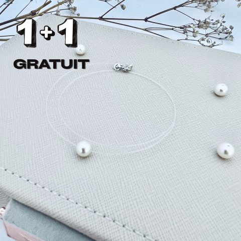 1 + 1 GRATUIT - Lantisor cu perla si fir transparent