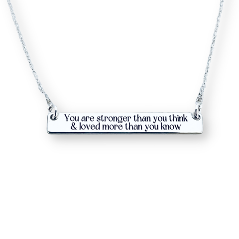 Colier din argint placuta personalizata - Stronger than You think [1]
