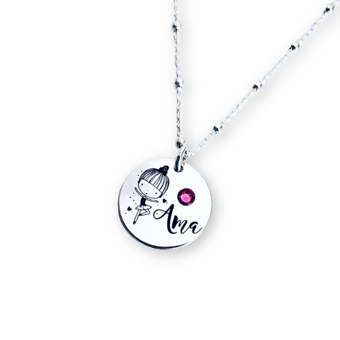 Bijuterii Personalizate - Lănțișor personalizat cu nume și cristal