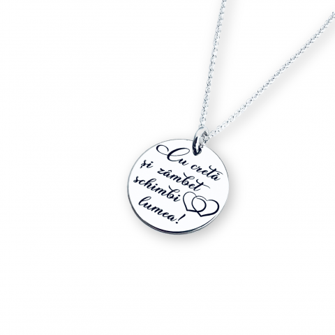 Lantisor personalizat din argint - Cu creta si zambet [1]