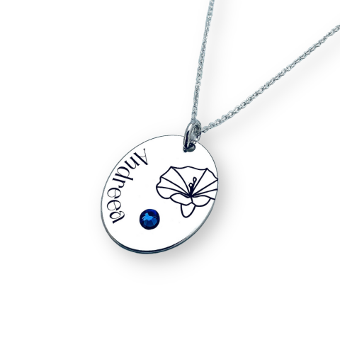 Colier personalizat din argint pandantiv oval - Andreea  [2]