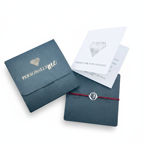 Set bratari personalizate argint, snur textil reglabil - Family [4]