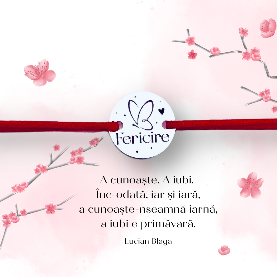 Martisor argint, personalizat, snur reglabil, Fericire