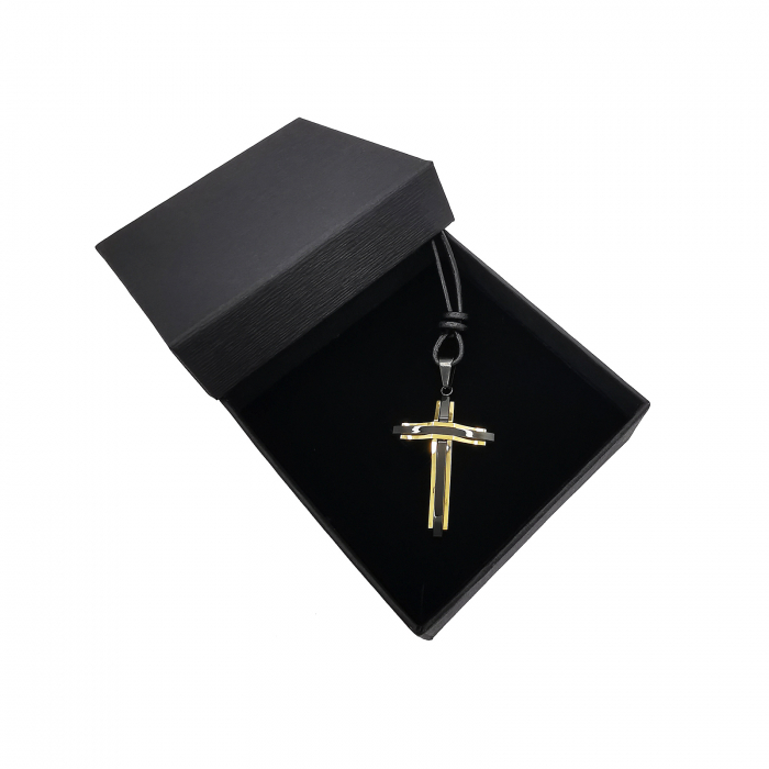 Cruciulita Inox Auriu Negru Snur Personal Style [3]