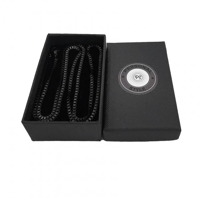 Lant inox colier pentru pandantive medalioane negru 60 cm 3 mm 02A004 Personal Style [2]