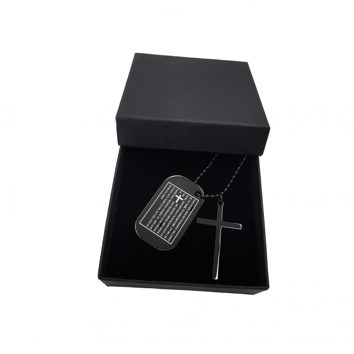 Lant Pandantiv Dog Tag Cruciulita Inox Negru Personal Style 00A315 [3]