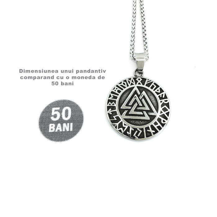 Lant Pandantiv Viking Valknut Rune Inox [3]