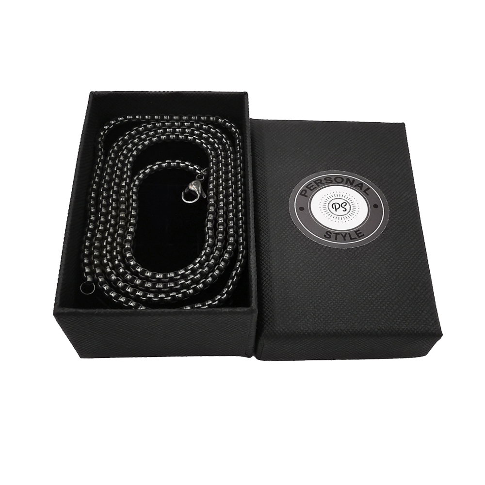 Lant inox pentru pandantive medalioane lungime 75 cm grosime 3 mm gri gunmetal [3]