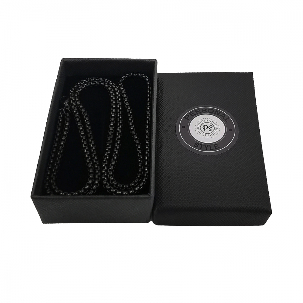 Lant inox pentru pandantive lungime 70 cm grosime 3 mm negru [4]