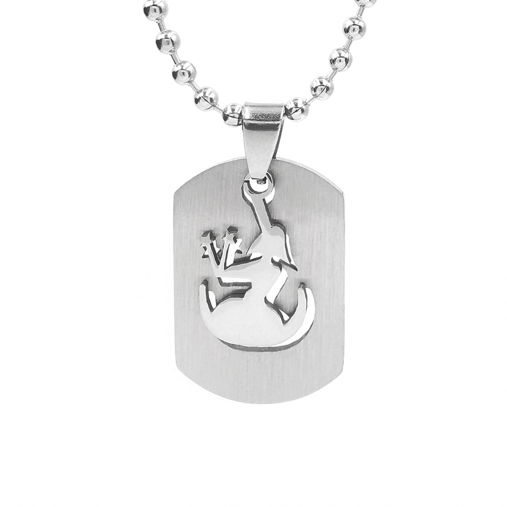 Lant inox US Army cu pandantiv Dog Tag tip placuta identificare zodia Fecioara [2]