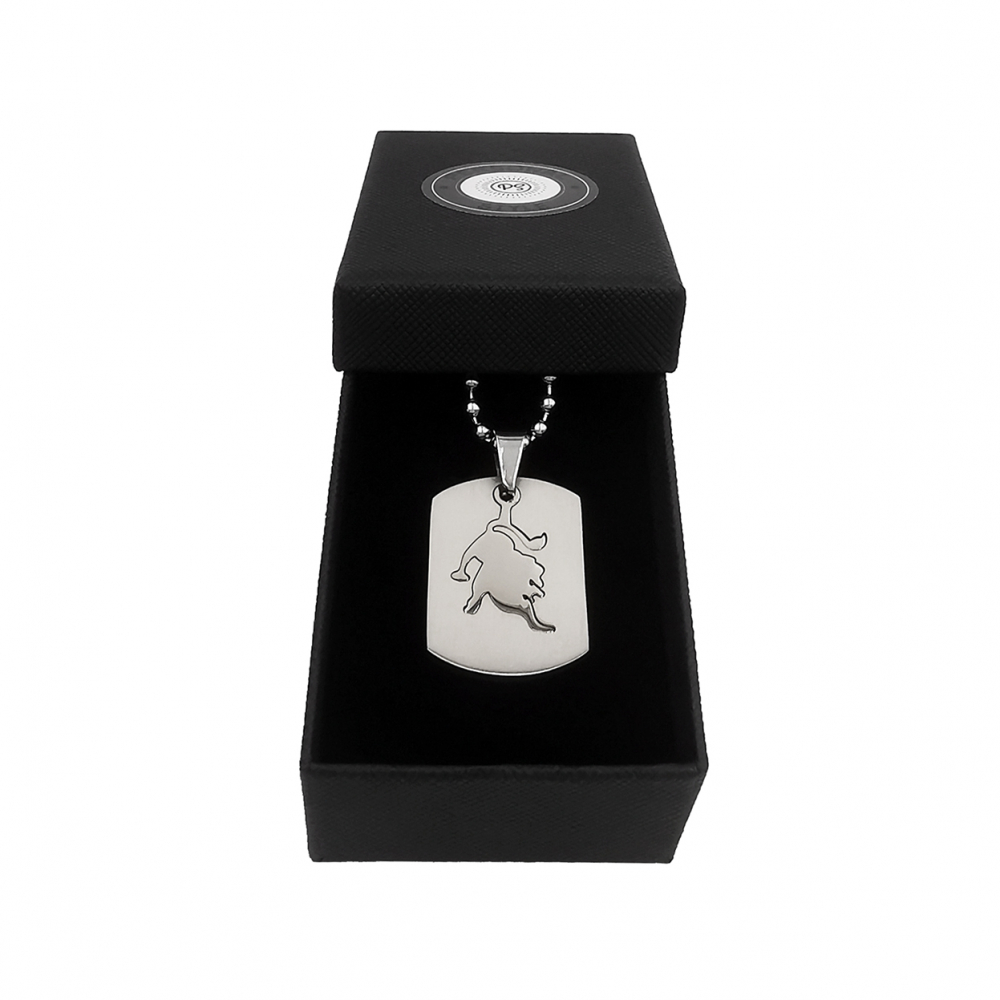 Lant inox US Army cu pandantiv Dog Tag tip placuta identificare zodia Leu [3]
