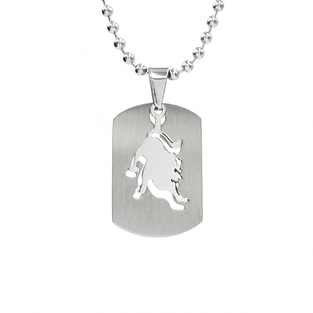 Lant inox US Army cu pandantiv Dog Tag tip placuta identificare zodia Leu [2]