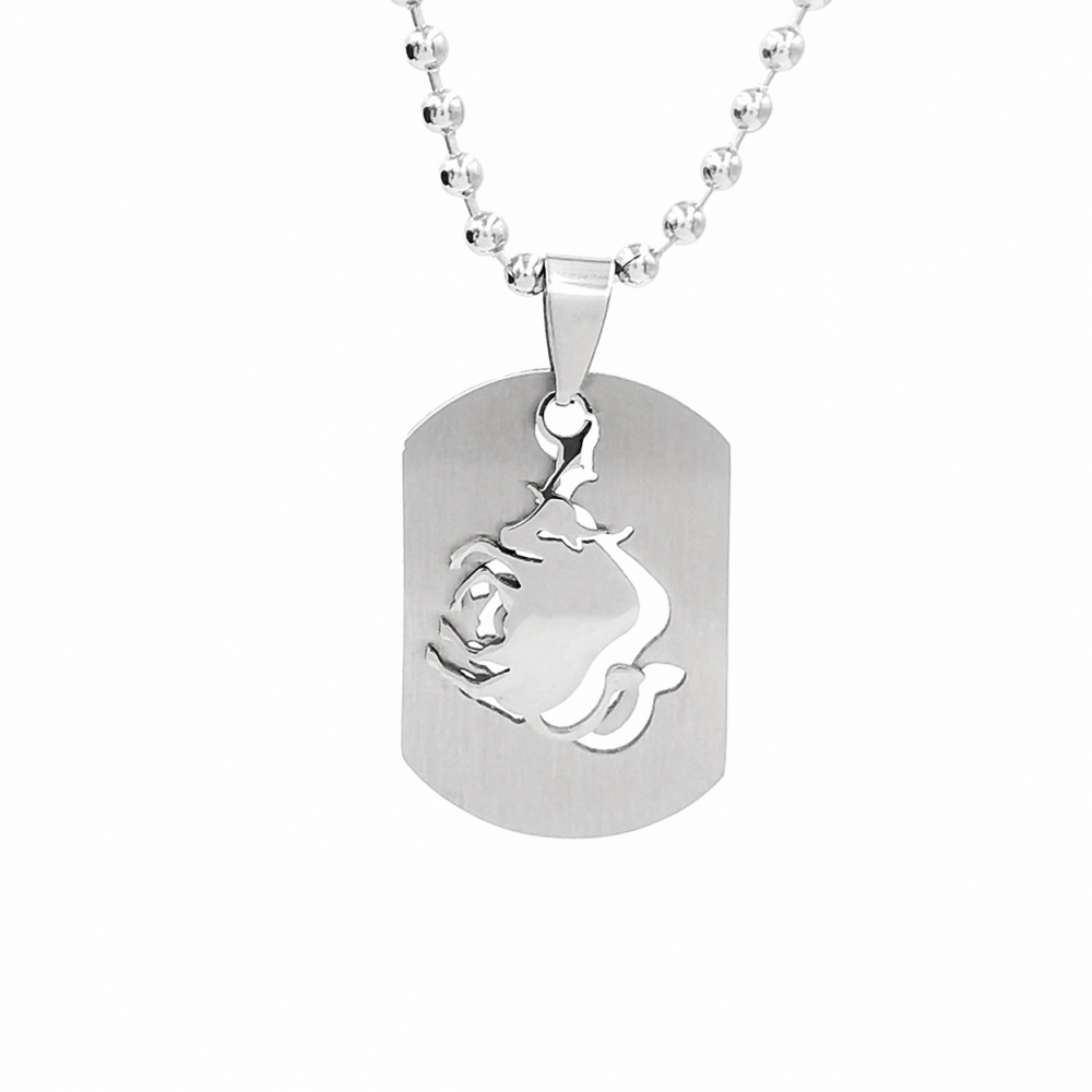 Lant inox US Army cu pandantiv Dog Tag tip placuta identificare zodia Taur [2]