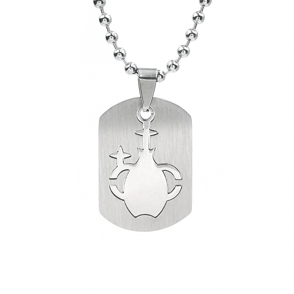 Lant inox US Army cu pandantiv Dog Tag tip placuta identificare zodia Varsator [1]