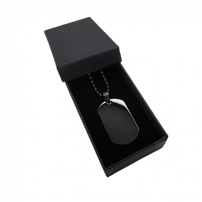 Lant Pandantiv Dog Tag Negru Inox Personal Style 00A311 [3]