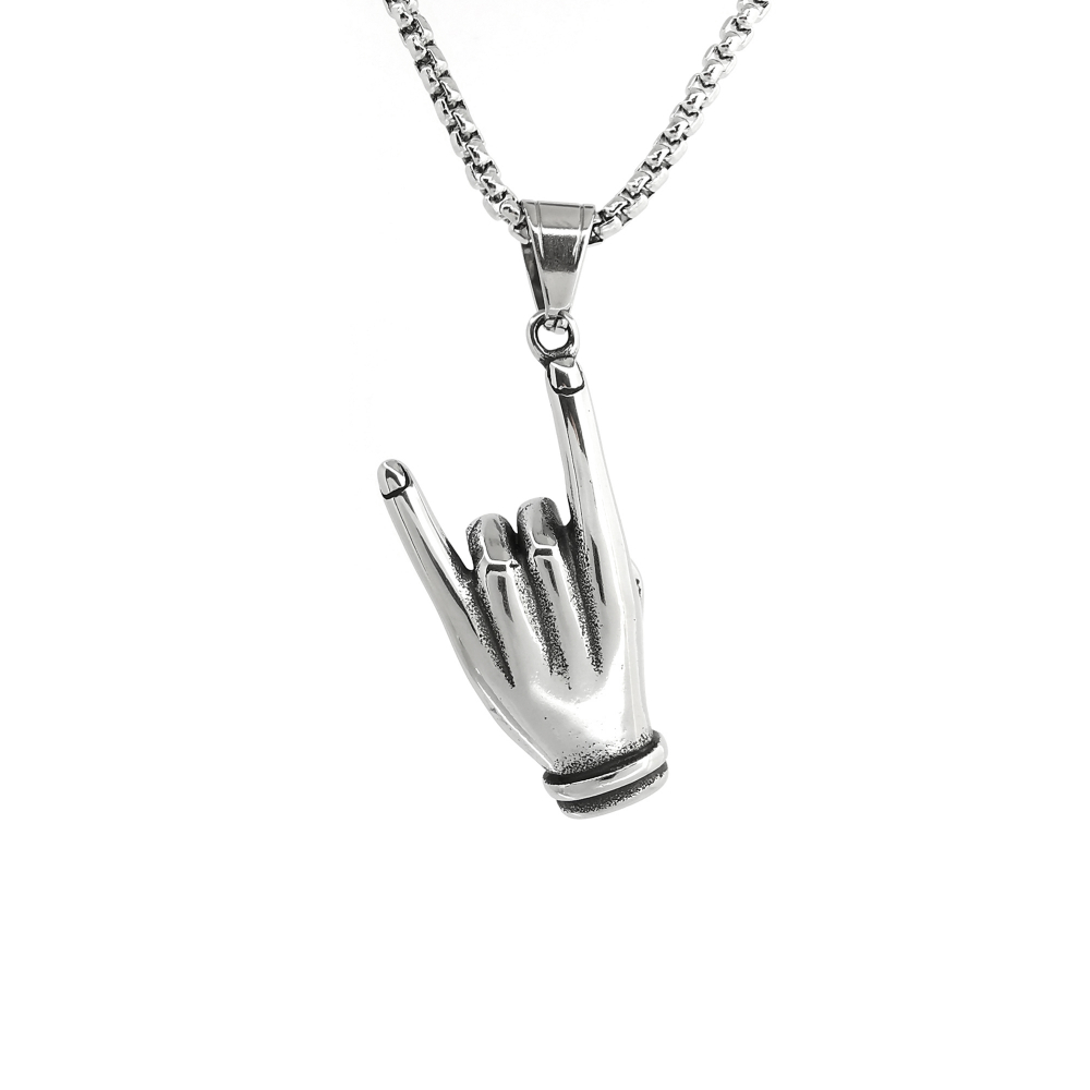 Lant Pandantiv Rock Hand Inox [2]